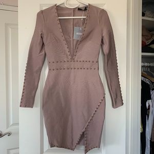 Beaded body con dress